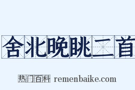 舍北晚眺二首是什么意思的图片